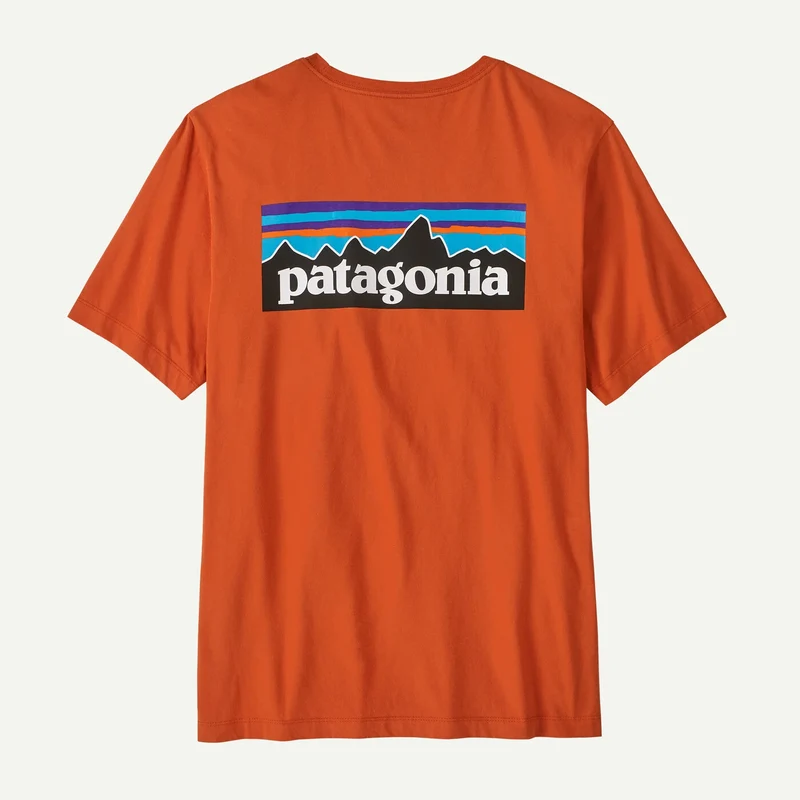 PATAGONIA Men's P-6 Logo T-Shirt coal orange