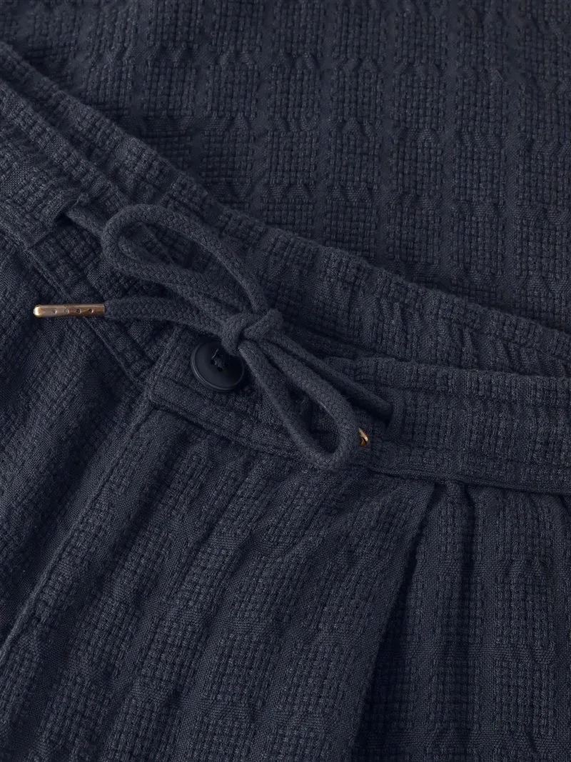 KNOWLEDGE COTTON APPAREL Fig Loose Structure Pants night sky