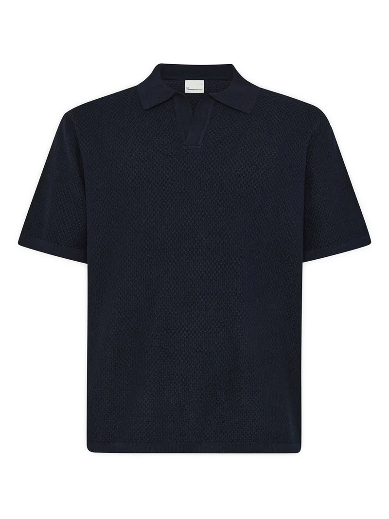 KNOWLEDGE COTTON APPAREL Knitted Polo night sky