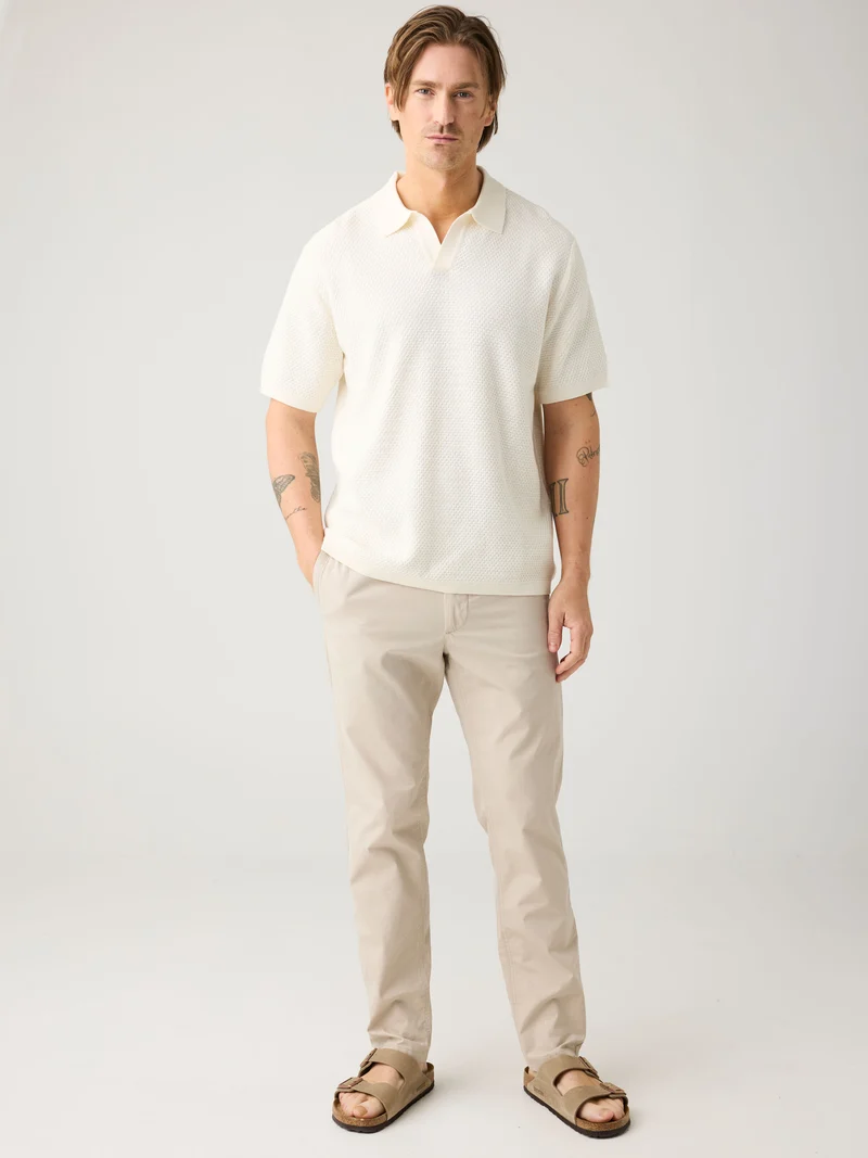 KNOWLEDGE COTTON APPAREL Knitted Polo egret