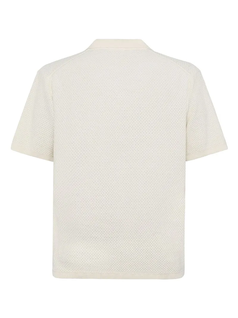 KNOWLEDGE COTTON APPAREL Knitted Polo egret