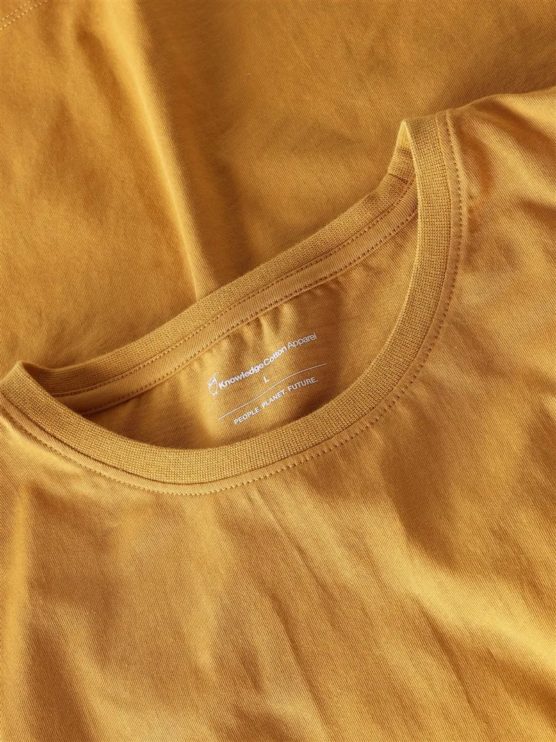 KNOWLEDGE COTTON APPAREL Basic T-Shirt amber gold