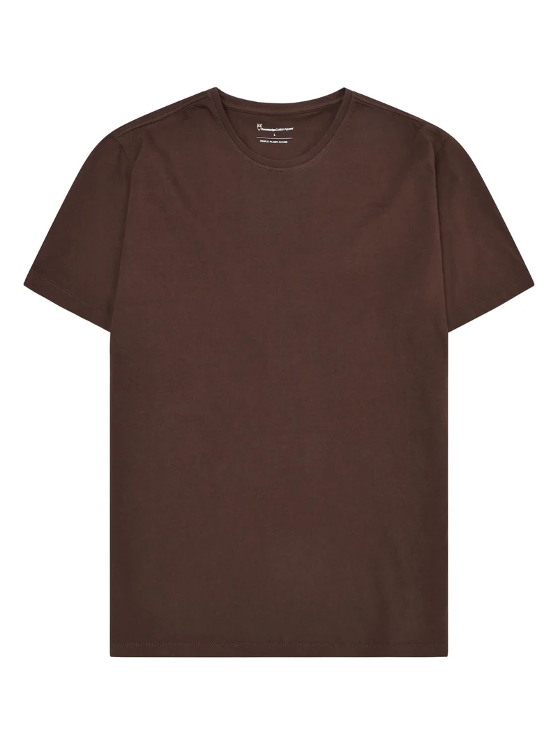 KNOWLEDGE COTTON APPAREL Basic T-Shirt shaved chocolate