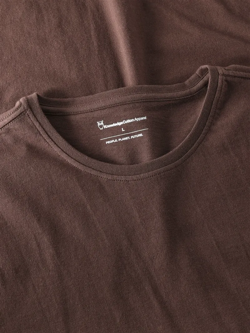 KNOWLEDGE COTTON APPAREL Basic T-Shirt shaved chocolate