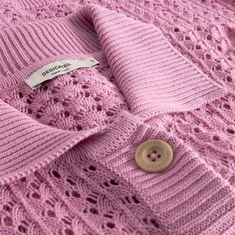 DEDICATED Knitted Cardigan Rosendal Crochet Moonlite Pink