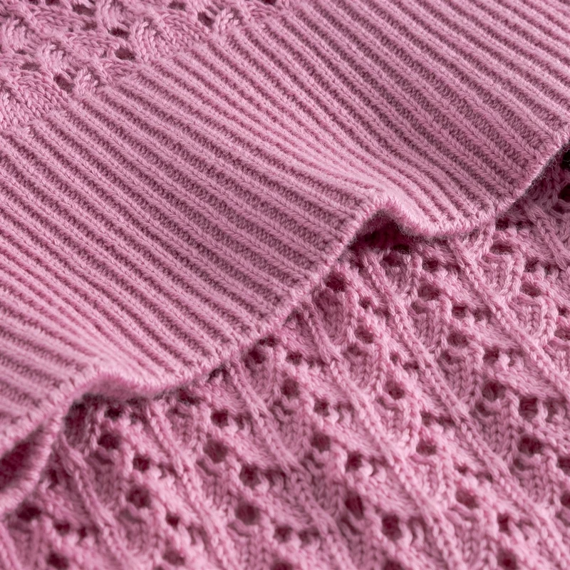 DEDICATED Knitted Cardigan Rosendal Crochet Moonlite Pink