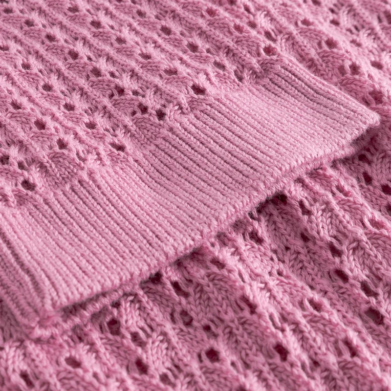 DEDICATED Knitted T-Shirt Flen Crochet Moonlite Pink