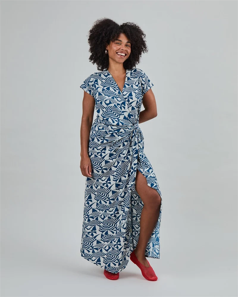BRAVA Sombrilla Kimono Dress blue