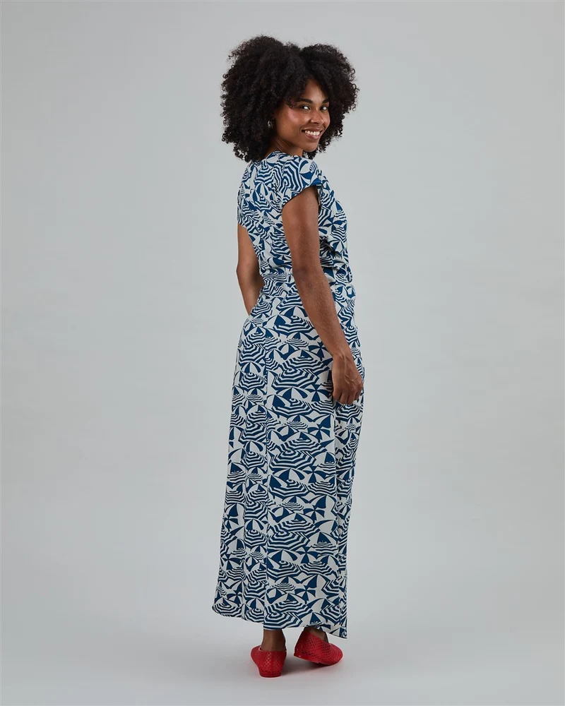 BRAVA Sombrilla Kimono Dress blue