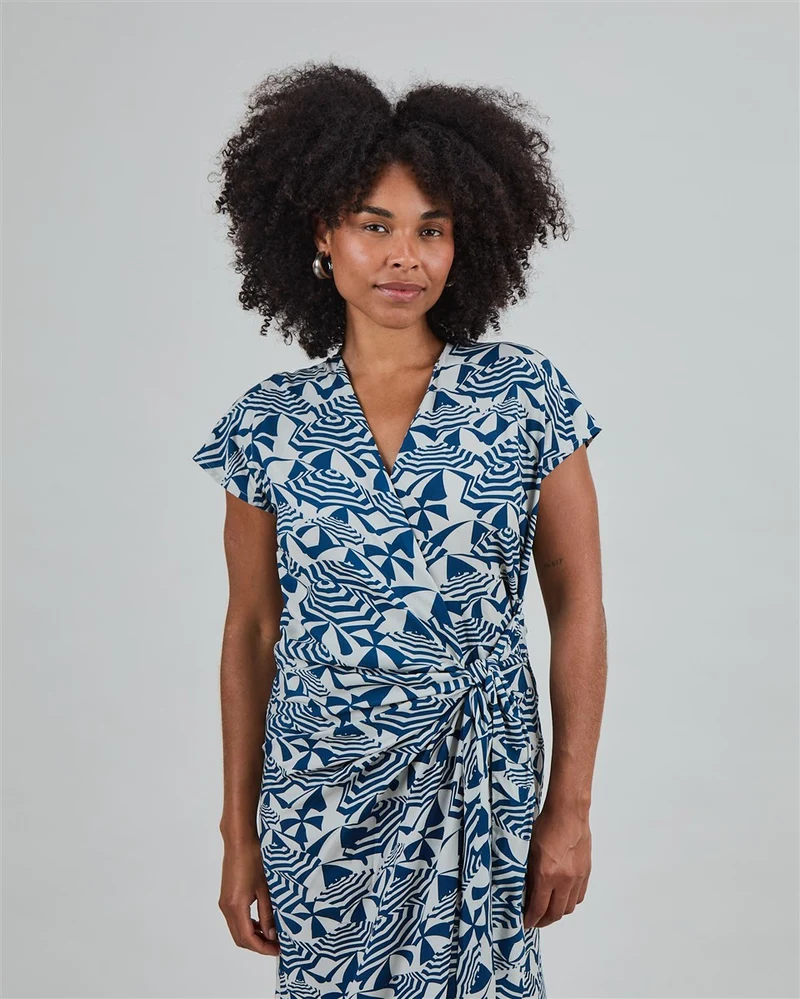 BRAVA Sombrilla Kimono Dress blue