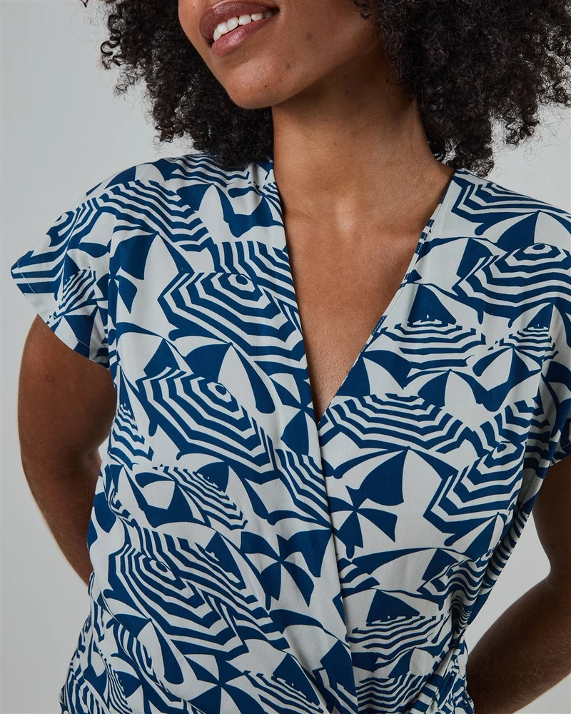 BRAVA Sombrilla Kimono Dress blue