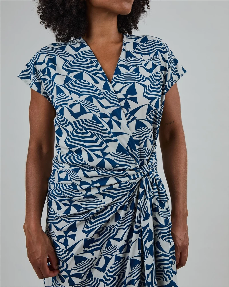BRAVA Sombrilla Kimono Dress blue
