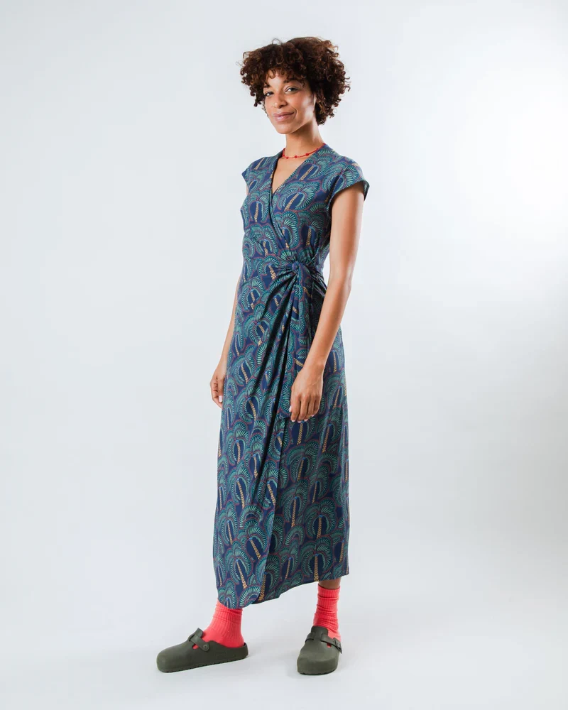 BRAVA Borneo Kimono Dress navy