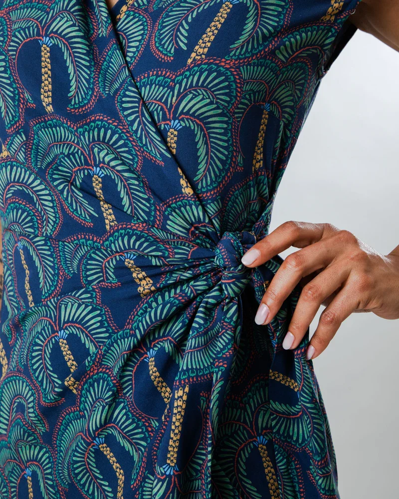 BRAVA Borneo Kimono Dress navy