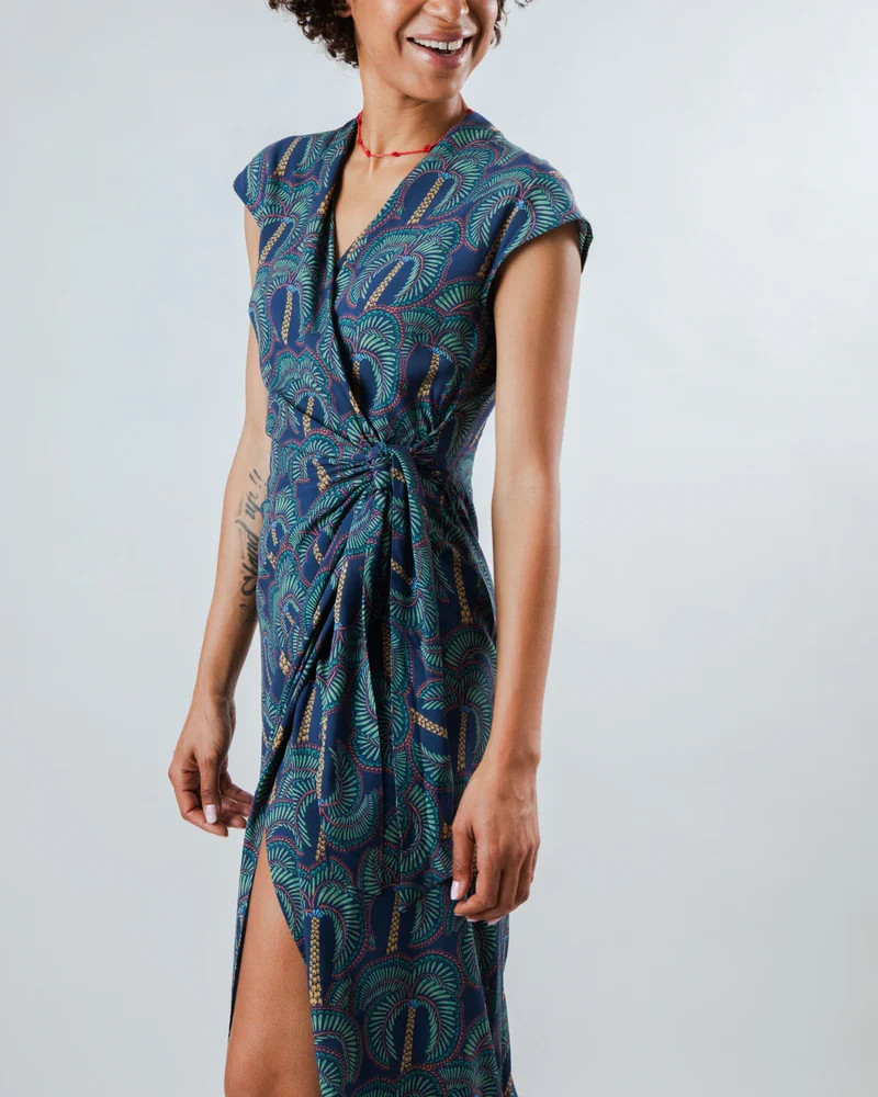 BRAVA Borneo Kimono Dress navy