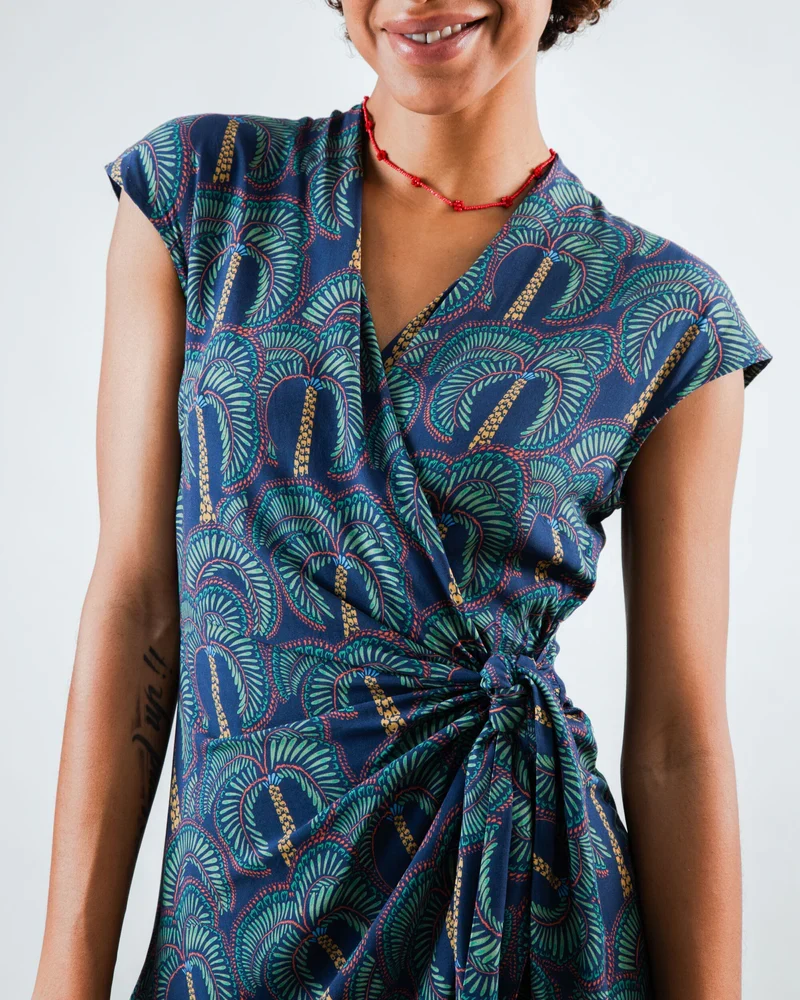 BRAVA Borneo Kimono Dress navy