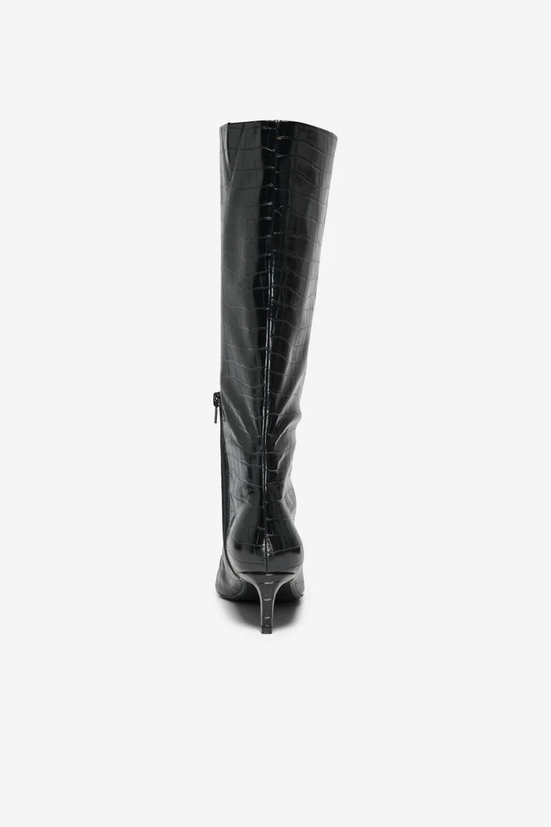 Only - Onlbrixton-3 Knee High Boot - 5078771 Black Croco