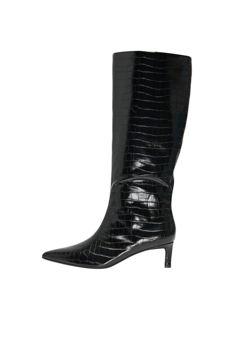Only - Onlbrixton-3 Knee High Boot - 5078771 Black Croco