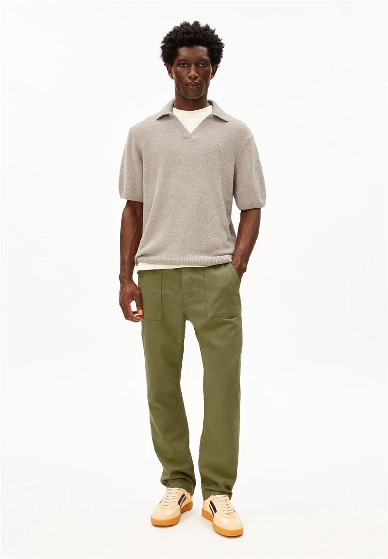 ARMEDANGELS Boucle Knit Poloshirt sandstone