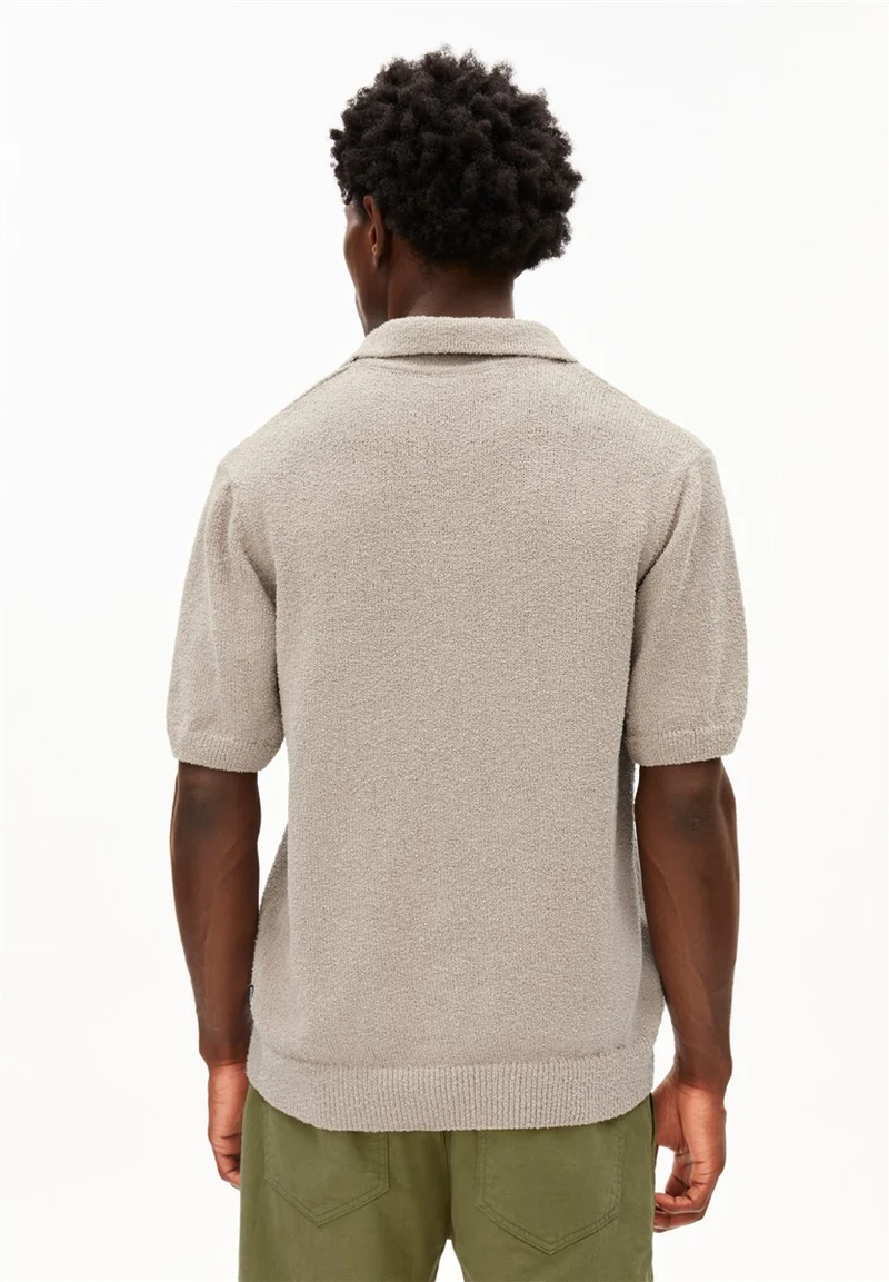 ARMEDANGELS Boucle Knit Poloshirt sandstone