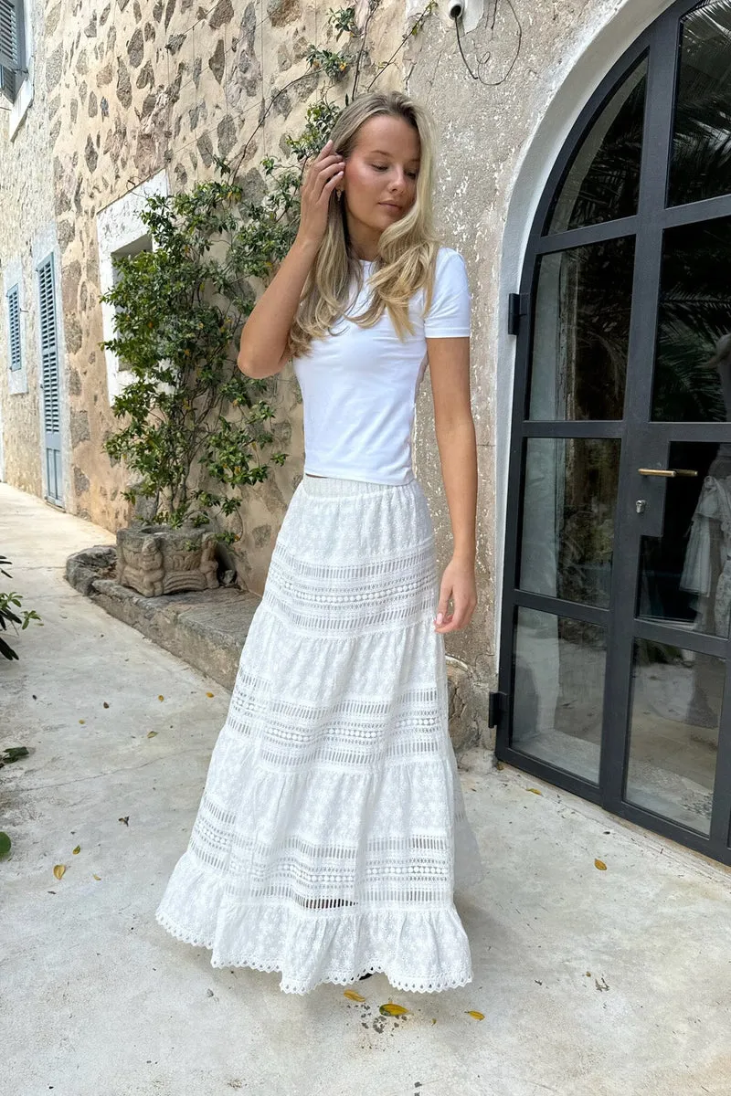 BYIC - Saraic Long Skirt - wl White Lace