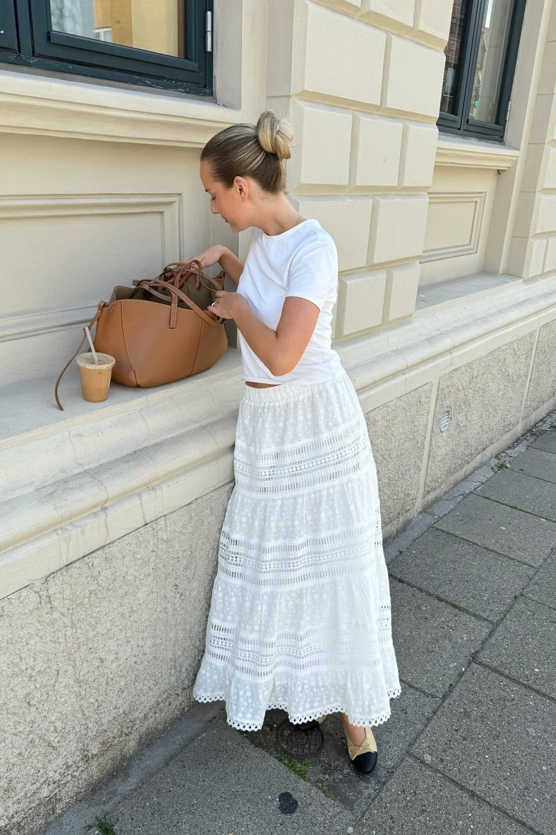 BYIC - Saraic Long Skirt - wl White Lace