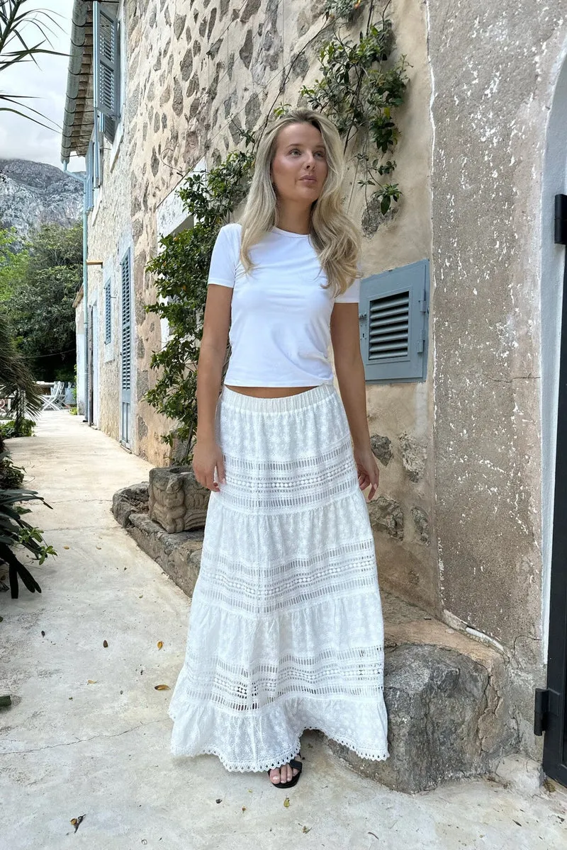 BYIC - Saraic Long Skirt - wl White Lace