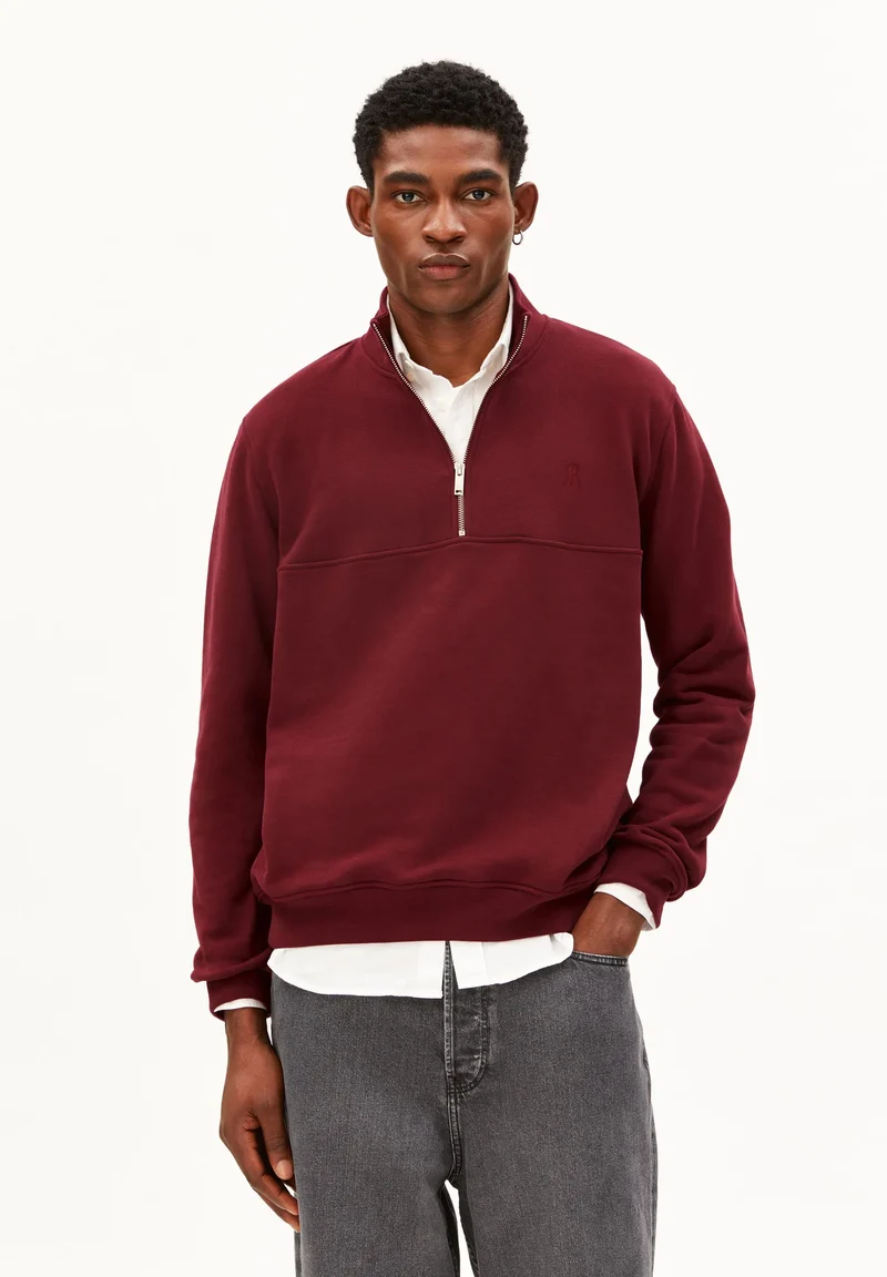 ARMEDANGELS Waarlo Fleece Troyer velvet red