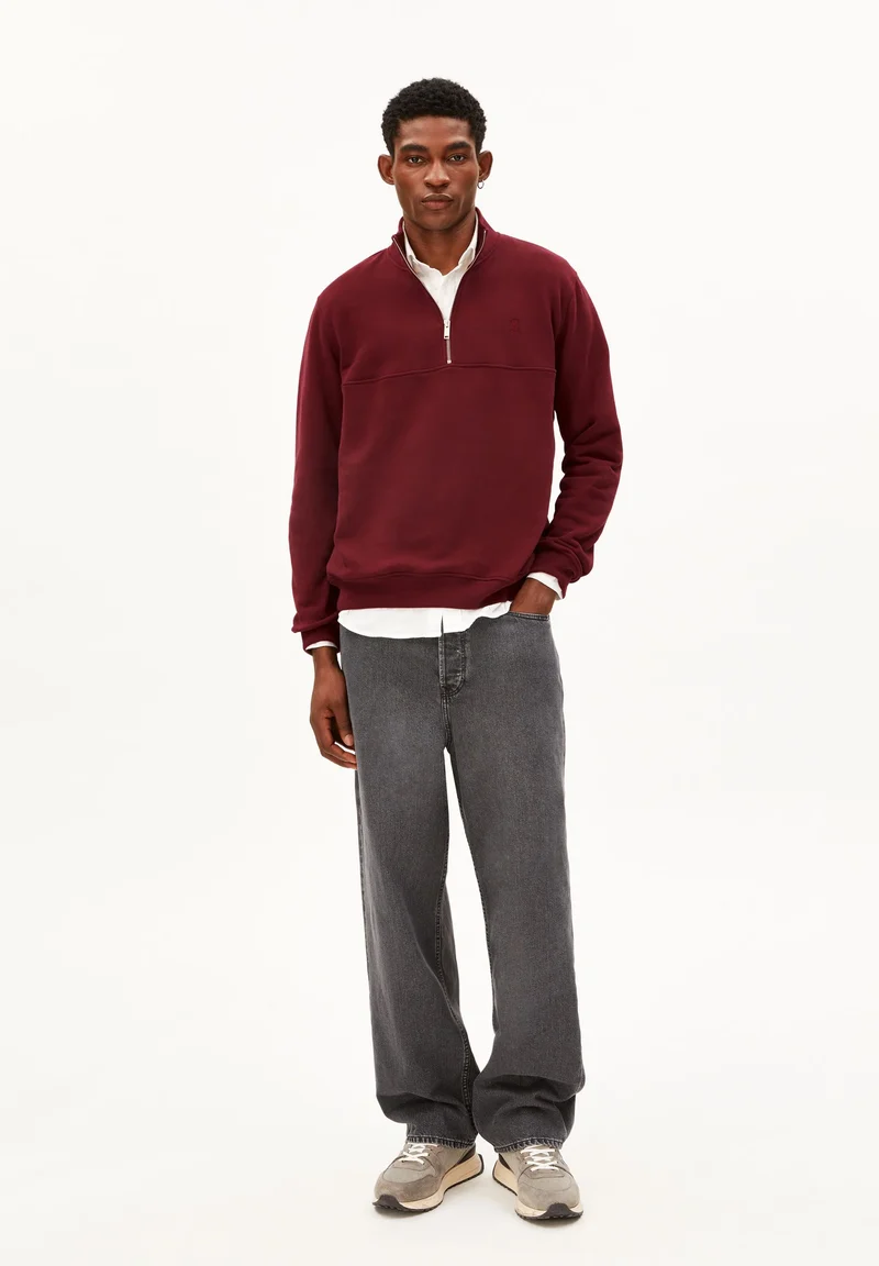 ARMEDANGELS Waarlo Fleece Troyer velvet red