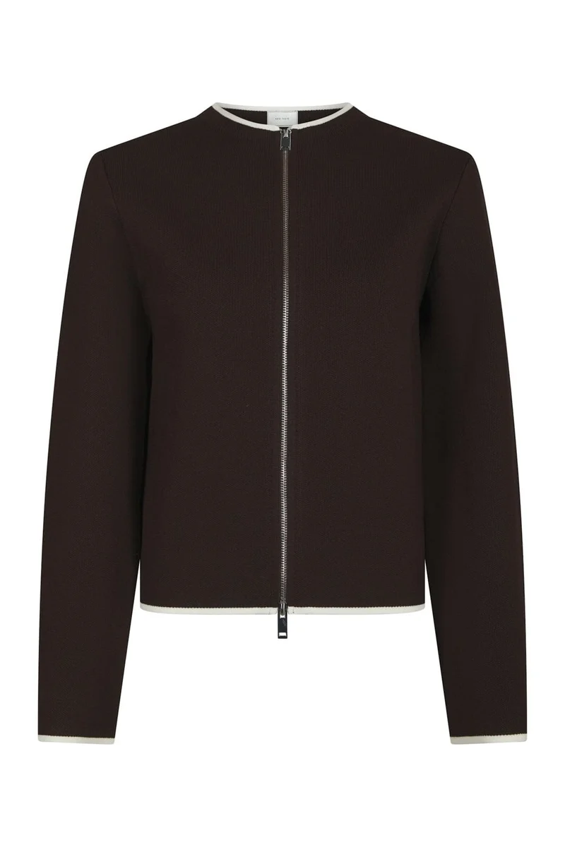 Neo Noir - Quiana Two-Way Zip Knit 170511 - 676 - Dark Brown