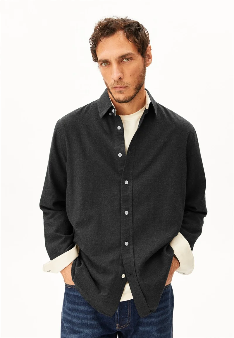ARMEDANGELS Araamo Flannel Shirt anthrazit melange
