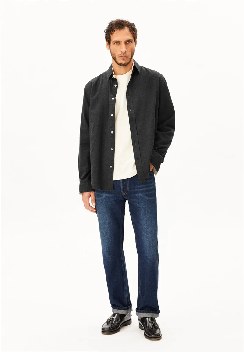 ARMEDANGELS Araamo Flannel Shirt anthrazit melange