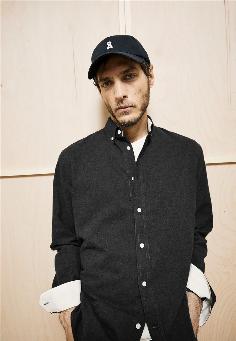 ARMEDANGELS Araamo Flannel Shirt anthrazit melange