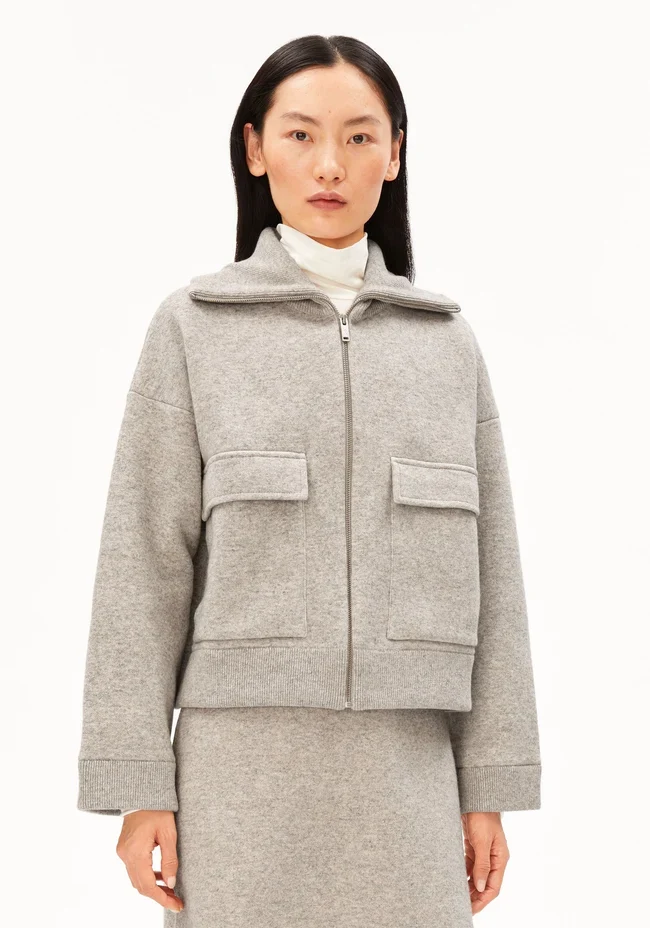 ARMEDANGELS Cotton-Wool Knit Jacket dark honey melange