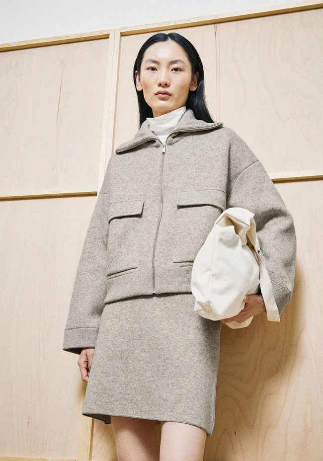 ARMEDANGELS Cotton-Wool Knit Jacket dark honey melange