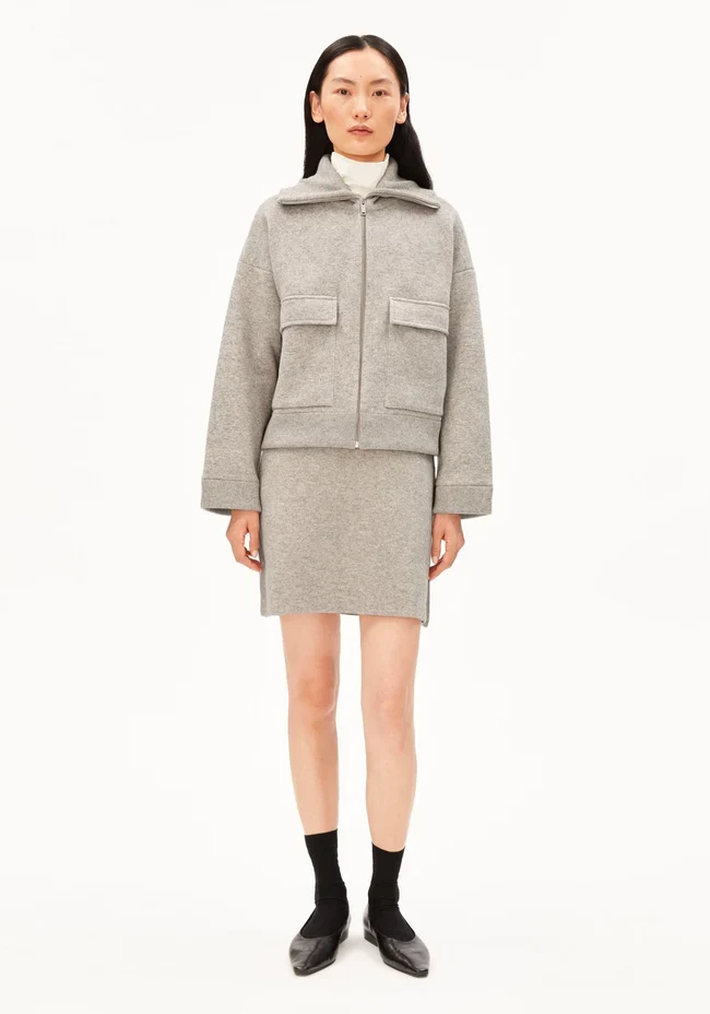 ARMEDANGELS Cotton-Wool Knit Jacket dark honey melange