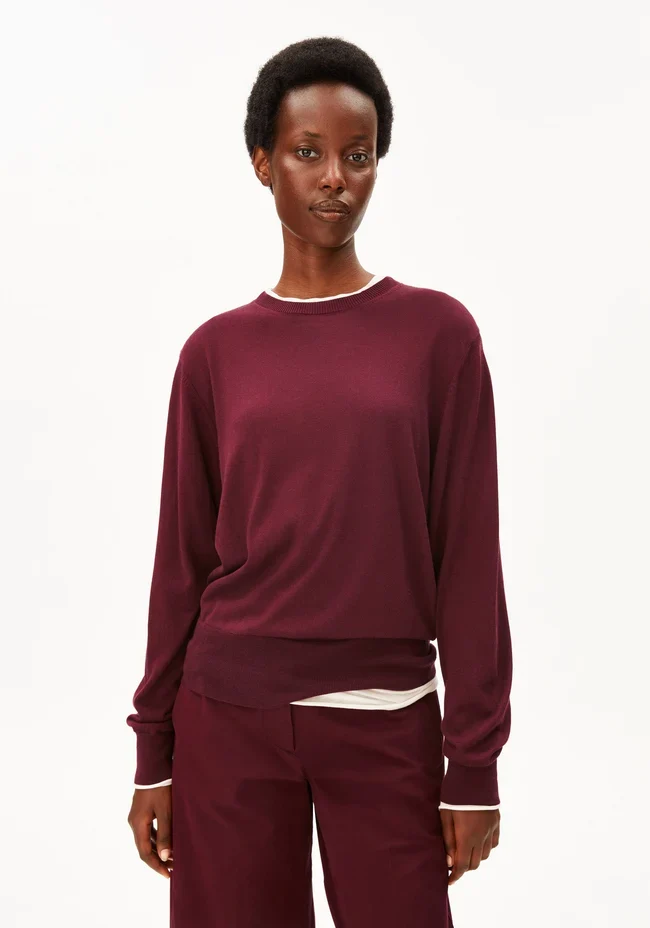ARMEDANGELS Fine Knit Sweater velvet red