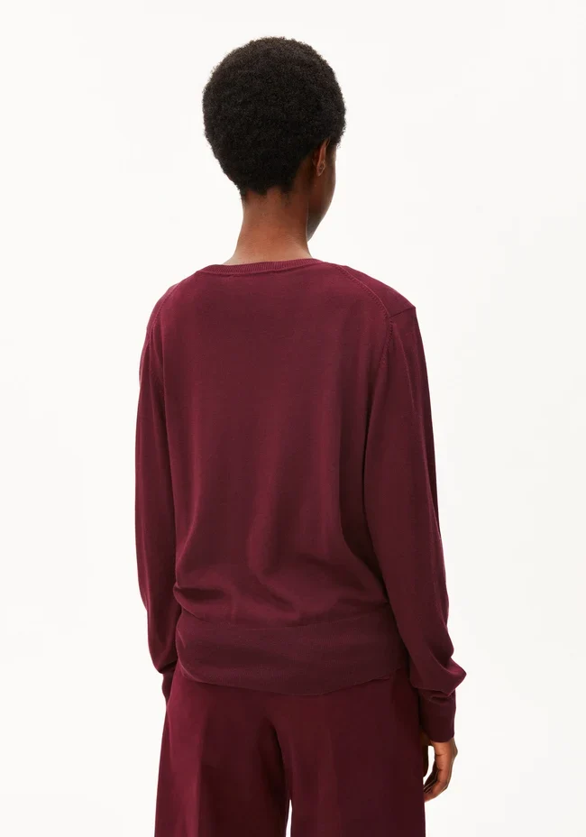 ARMEDANGELS Fine Knit Sweater velvet red