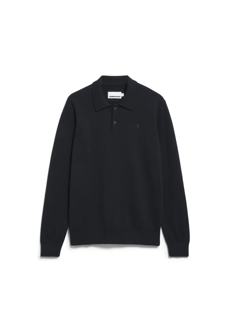 ARMEDANGELS Knit Longsleeve Poloshirt black