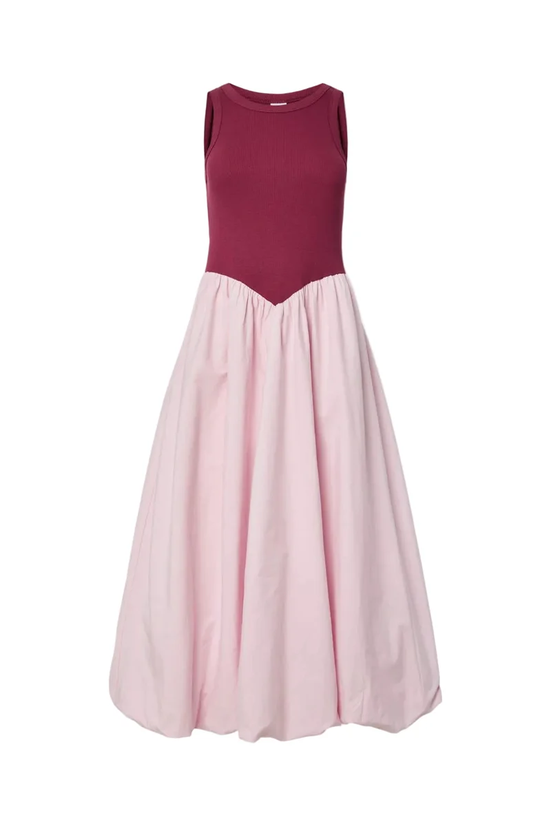YAS - Yasmiri Sl Bubble Hem Long Dress - 4978344 Rhododendron W. Pink Lady