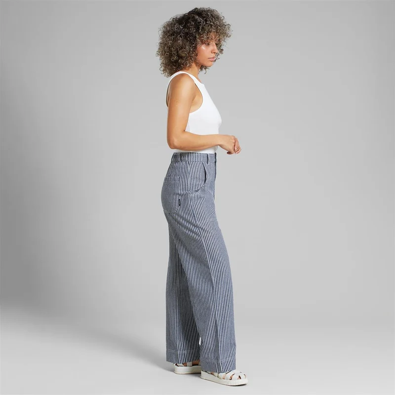 DEDICATED Workwear Pants Vara Work Stripe Blue