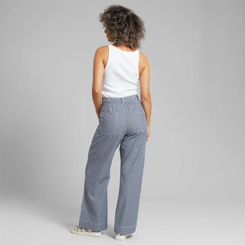 DEDICATED Workwear Pants Vara Work Stripe Blue