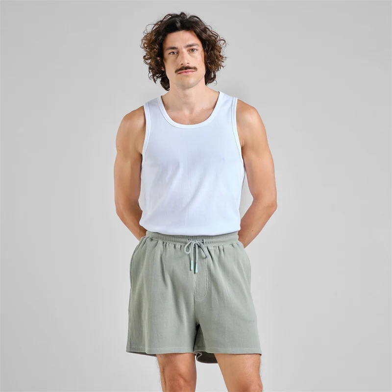 DEDICATED Shorts Essingen Waffle Iceberg Green