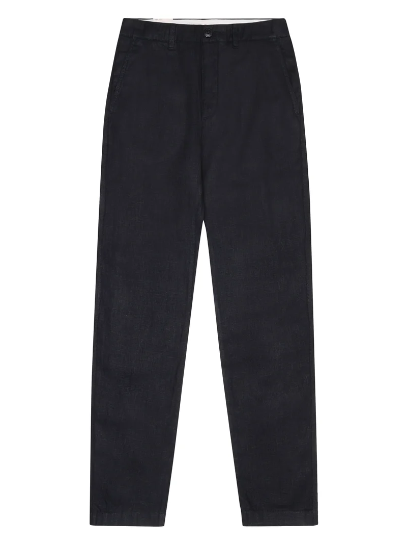 KNOWLEDGE COTTON APPAREL Chuck Regular Linen Pants black jet