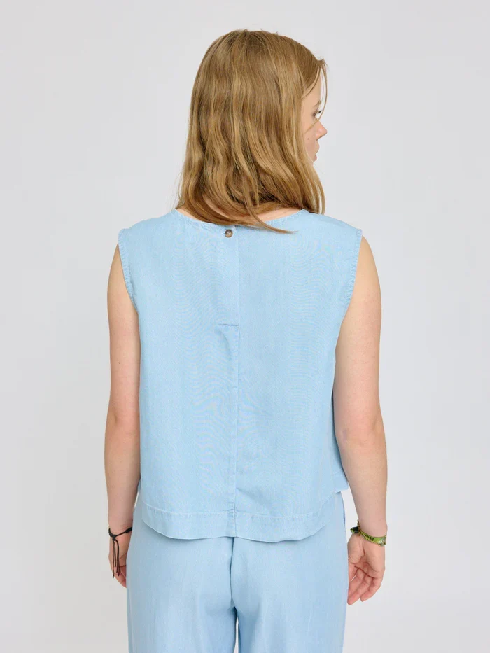 MAZINE Tencel Top light blue washed