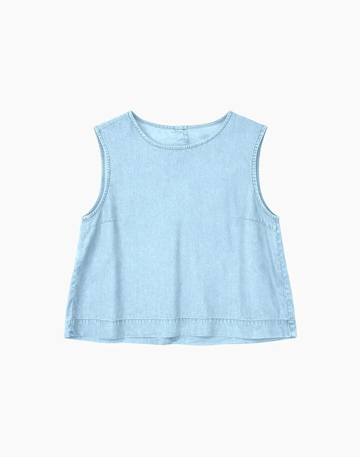 MAZINE Tencel Top light blue washed