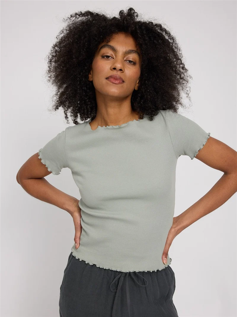 MAZINE Babylock Hems T-Shirt eucalyptus