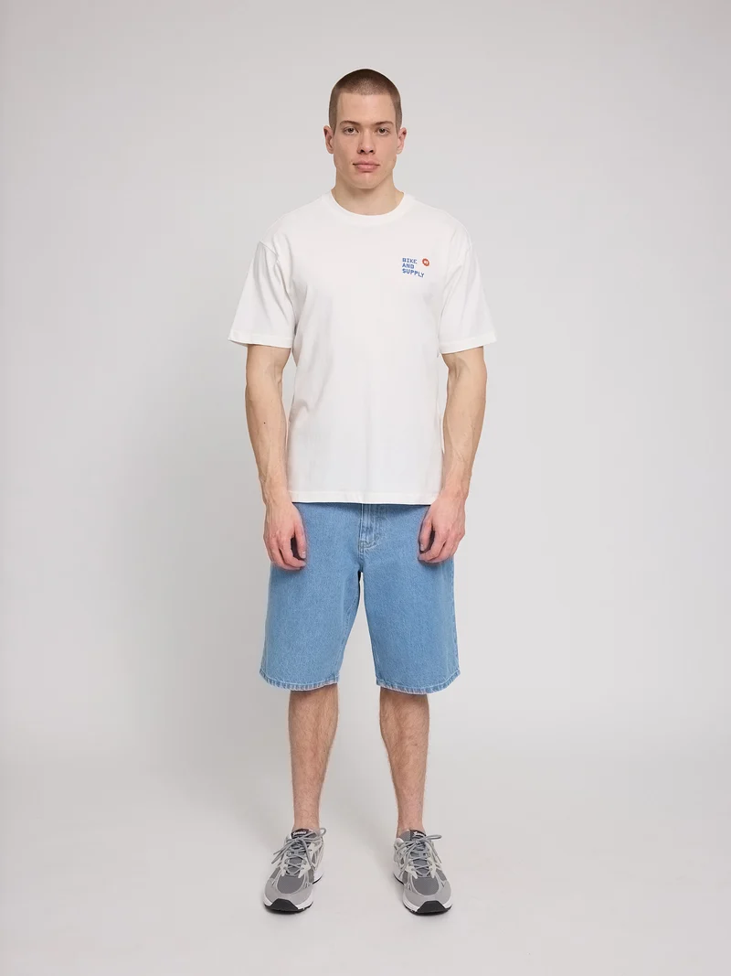MAZINE Back Print Theme T-Shirt offwhite/bike shop