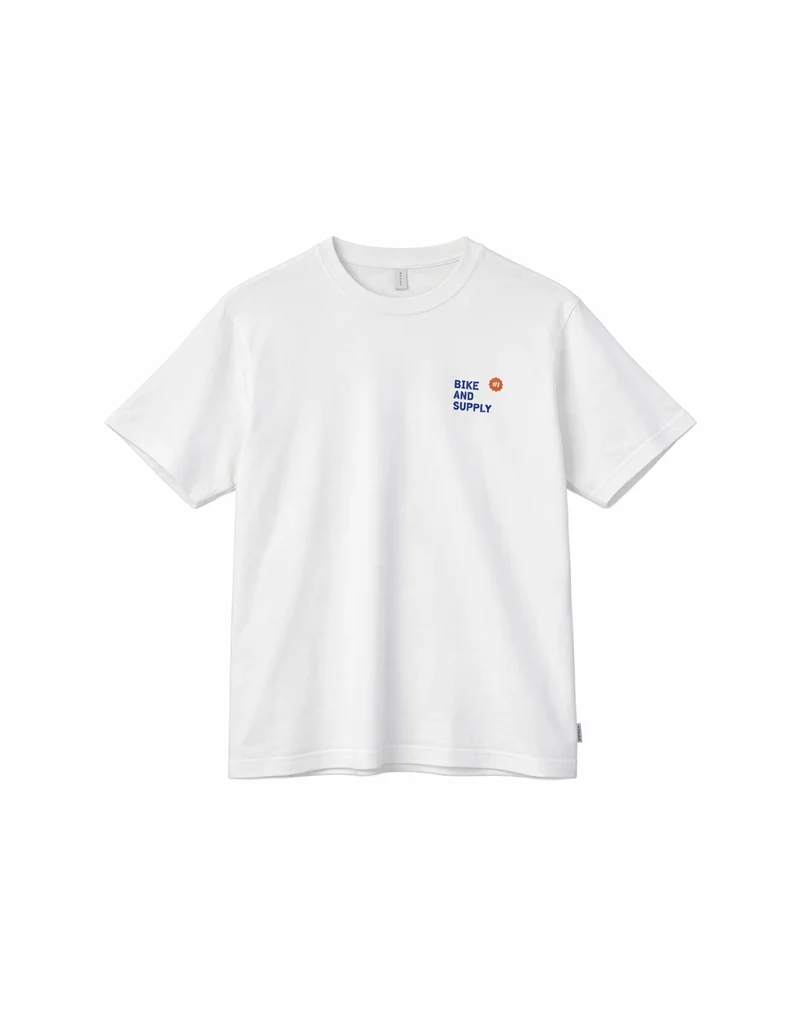 MAZINE Back Print Theme T-Shirt offwhite/bike shop