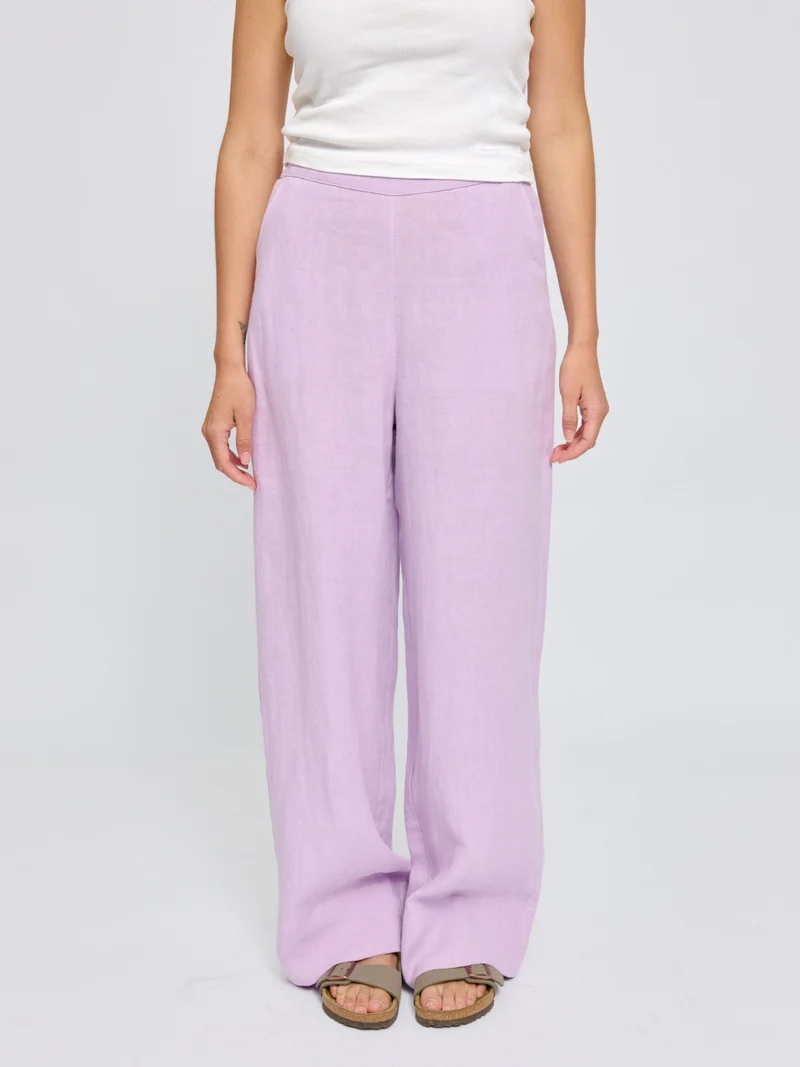 MAZINE Wide Leg Linen Pants bright lavender